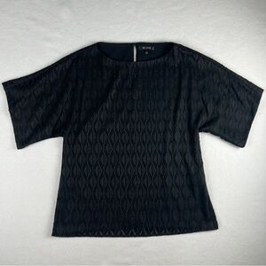 St John Collection Women's Crystal Embellished Silk Lining Blouse Small Black